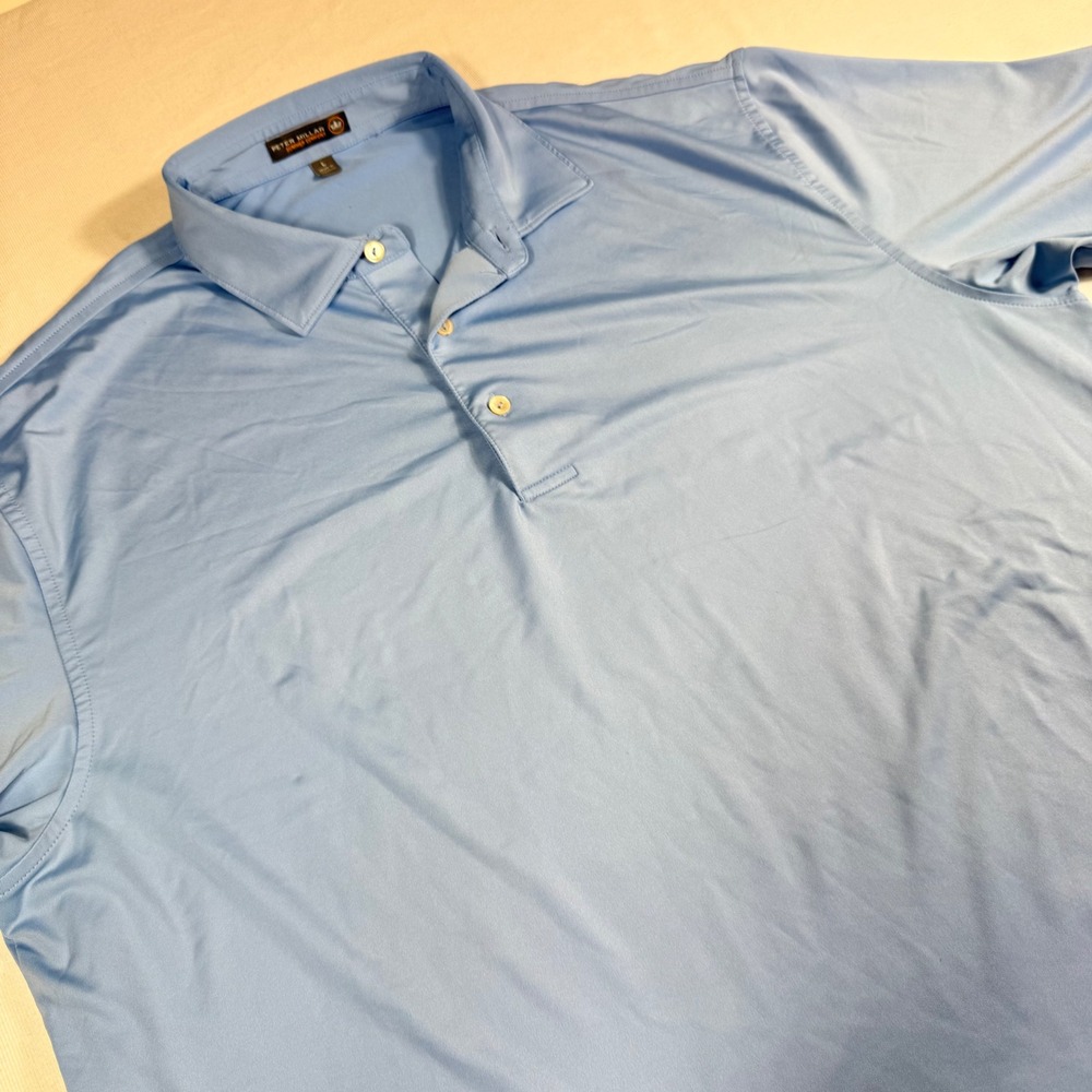 Peter Millar Polo Shirt Large L Blue Summer Comfort Stretch Golf Performance